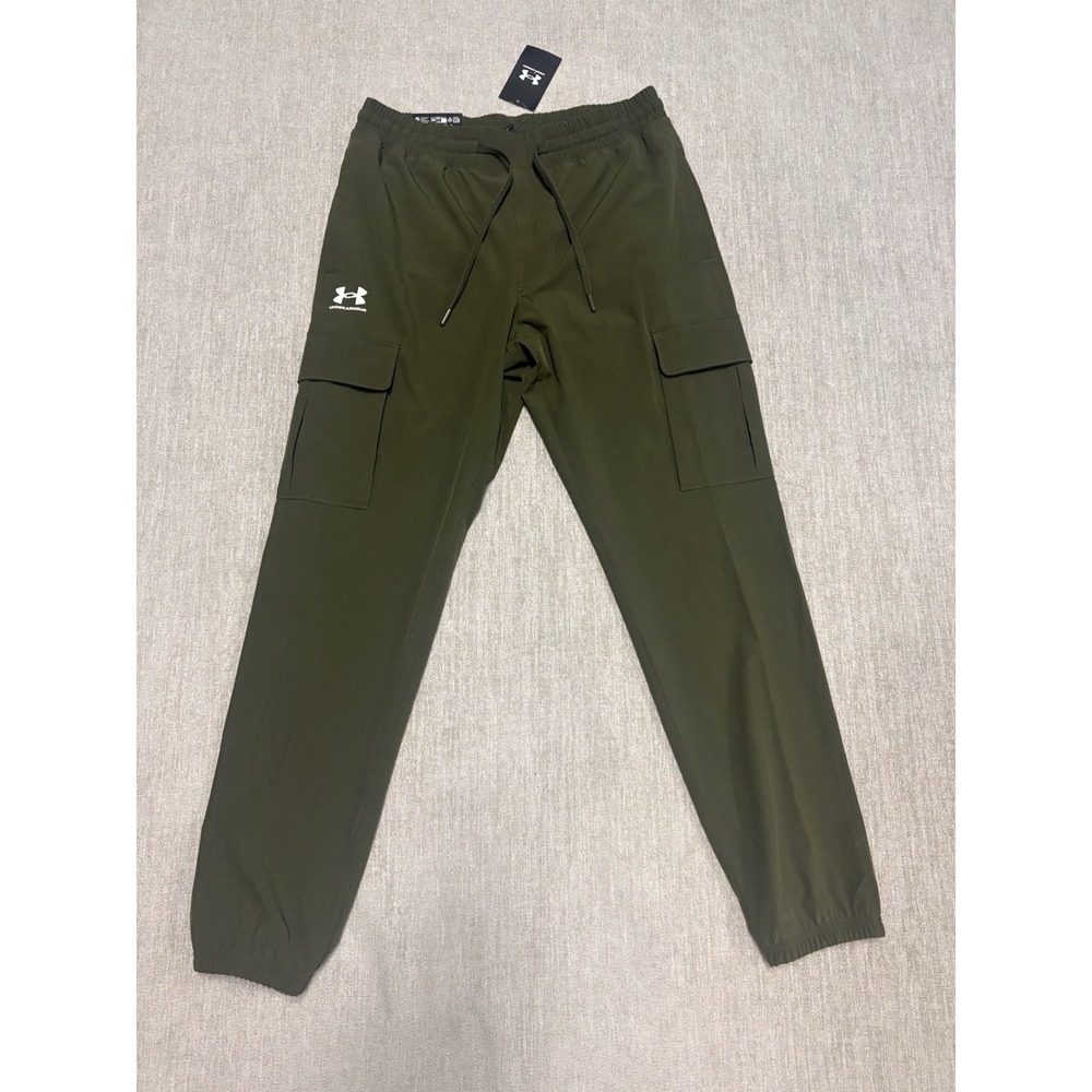 NEW $80 Under Armour Vibe Woven Cargo Pants Mens Medium Jogger Green 1386558-308